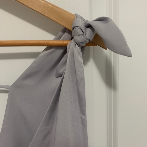 Silk dress with knitted straps - Picture 2 of 3